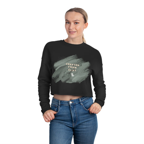 Created From Clay Cropped Crewneck