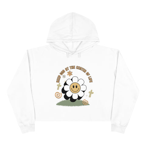 Keep God At The Center Crop Hoodie