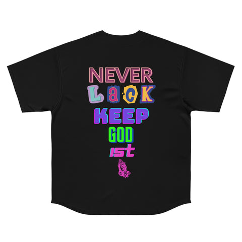 NEVER LACK KEEP GOD FIRST BASEBALL JERSEY