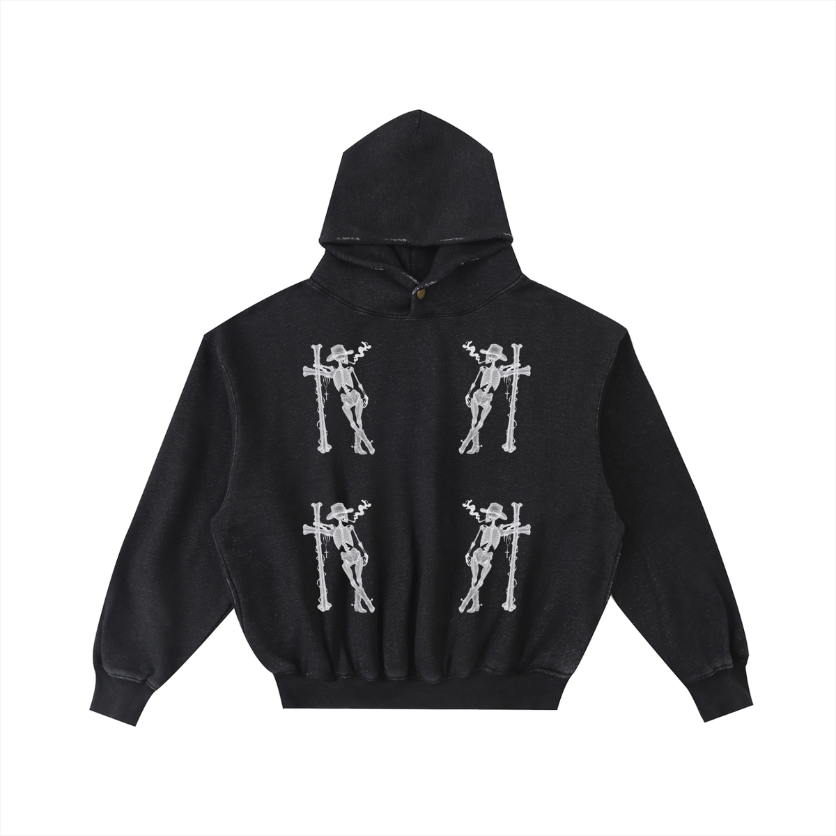 Skeleton Washed Fleece Hoodie