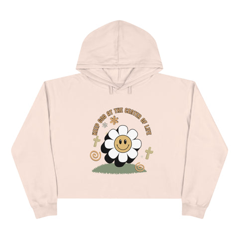 Keep God At The Center Crop Hoodie