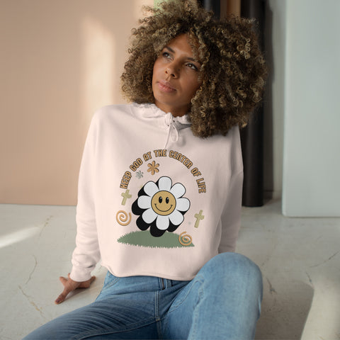 Keep God At The Center Crop Hoodie