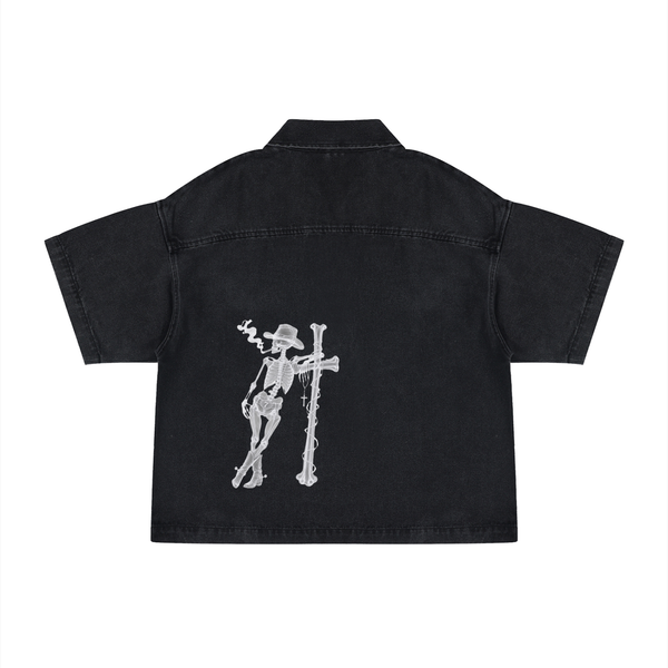 Skeleton Cowboy Denim Shirt