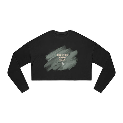 Created From Clay Cropped Crewneck