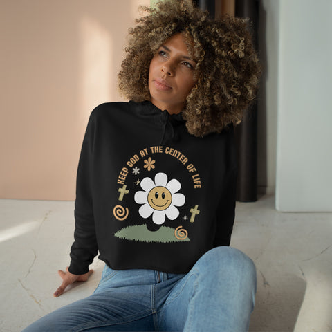 Keep God At The Center Crop Hoodie