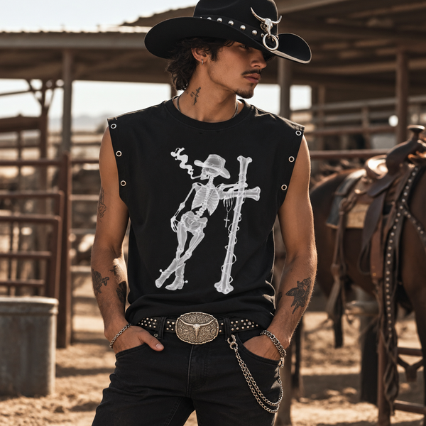 Skeleton Cowboy Tank Top