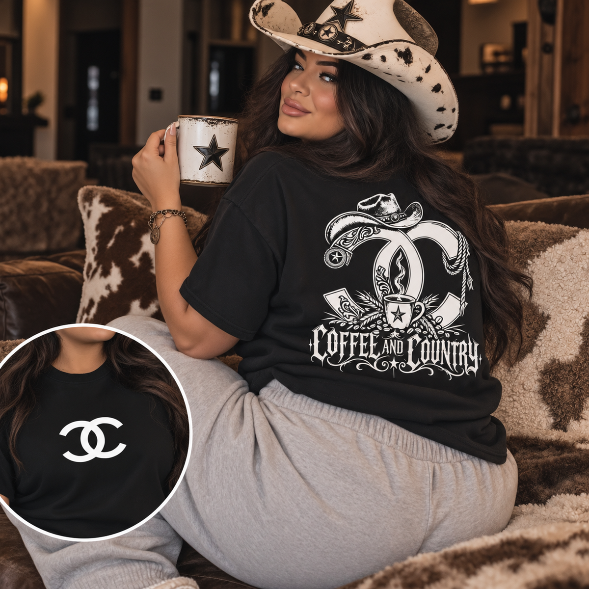 COFFEE AND COUNTRY Essential Cotton T-Shirt