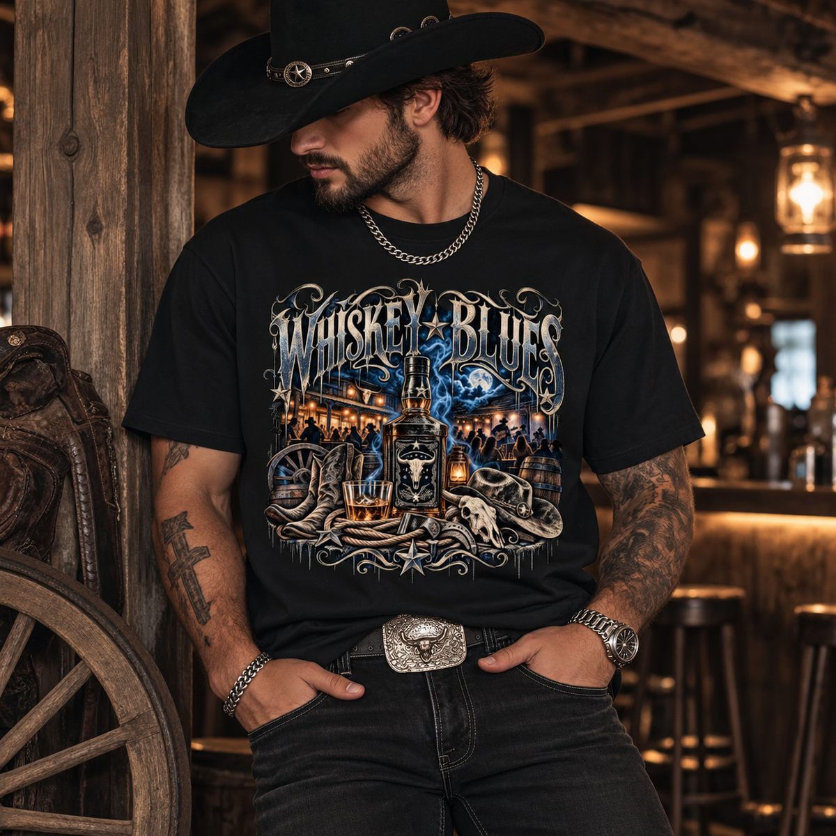 Whiskey Blues Essential Cotton T-Shirt