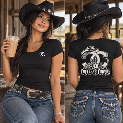 Coffee and Country Crop T-Shirt