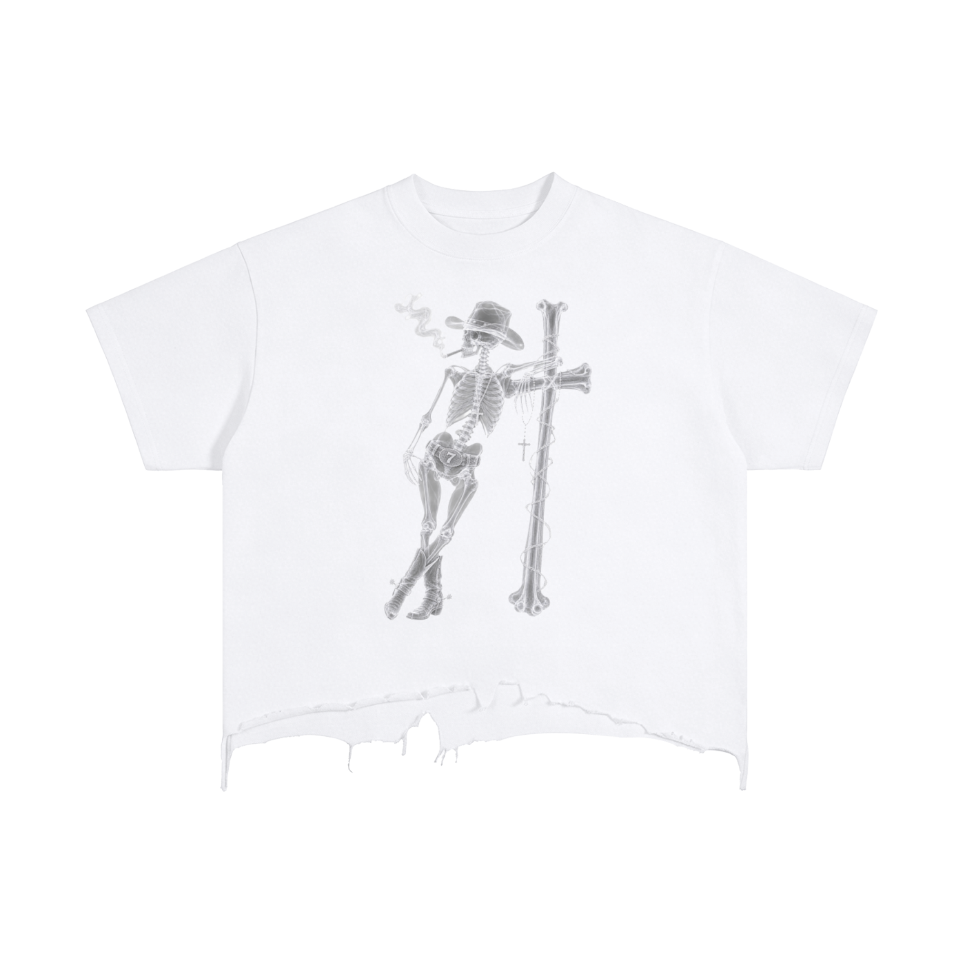 Skeleton Cowboy Crop T-Shirt