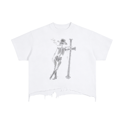 Skeleton Cowboy Crop T-Shirt