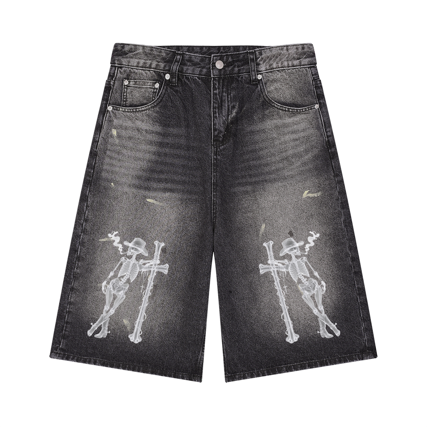 Skeleton Cowboy Denim Shorts
