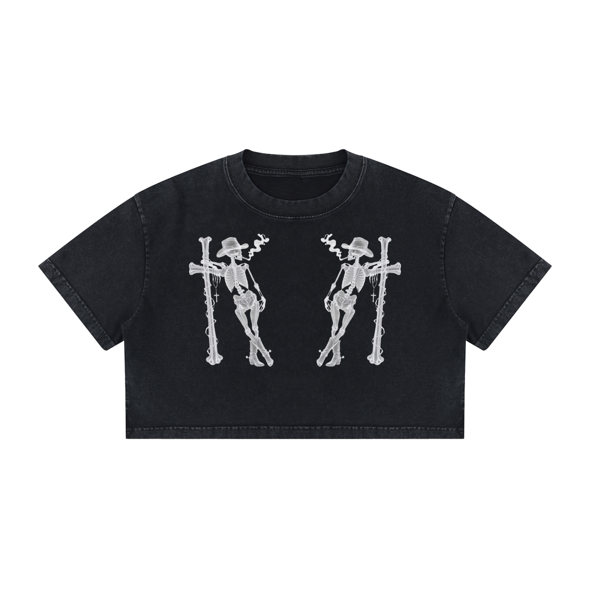 Skeleton Womens Crop T-Shirt