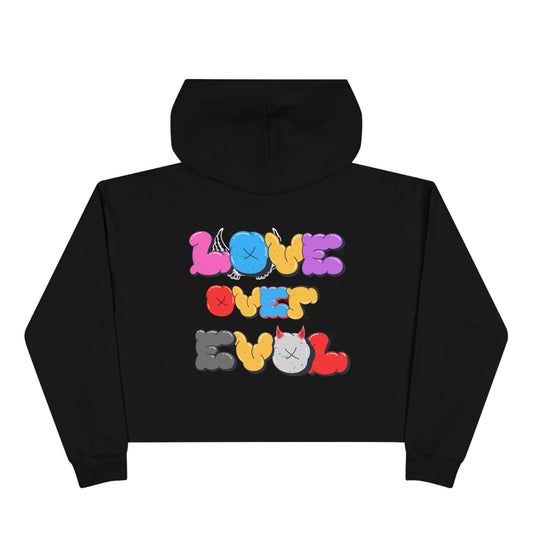 Love Over Evil Crop Hoodie